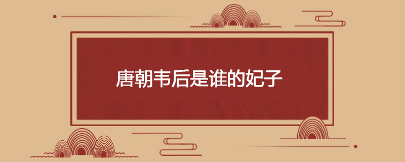 唐朝韦后是谁的妃子