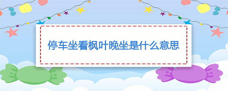 停车坐看枫叶晚坐是什么意思