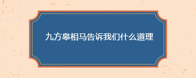 九方皋相马告诉我们什么道理