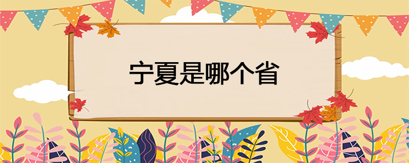 宁夏是哪个省