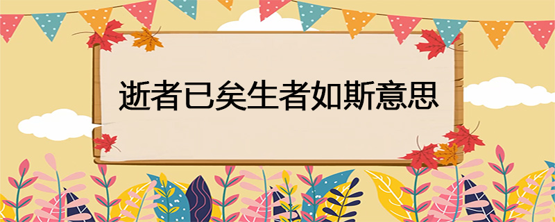 逝者已矣生者如斯意思