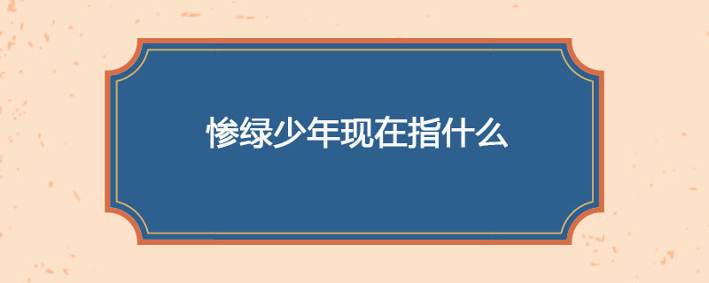 惨绿少年现在指什么