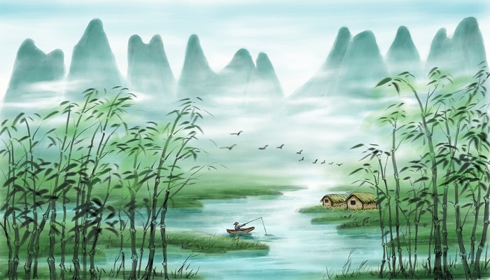 泉水无声惜细流,树荫照水爱晴柔的意思