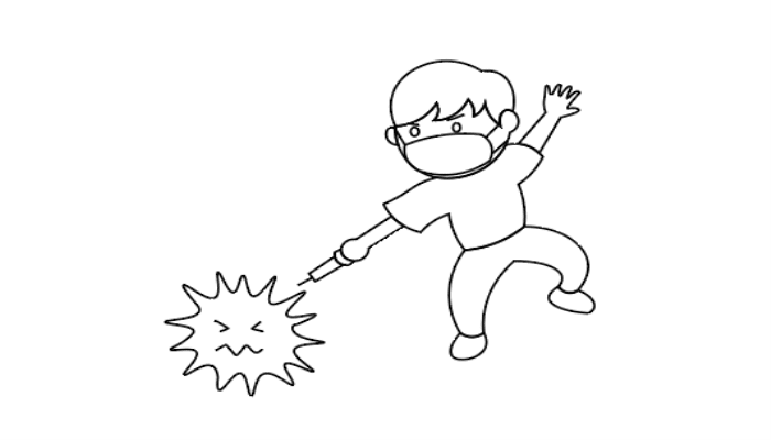 打败病毒儿童画