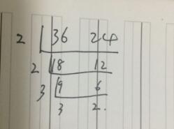 24和36的最大公因数用短除法