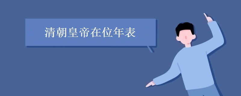清朝皇帝在位年表