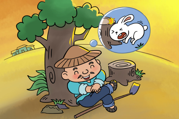 兔走触株,折颈而死的意思  