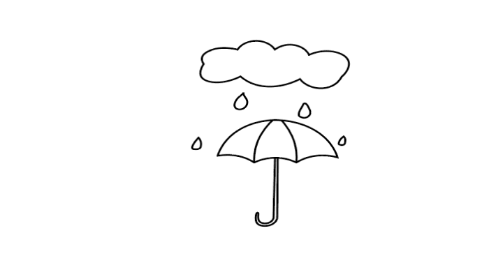 下雨的画