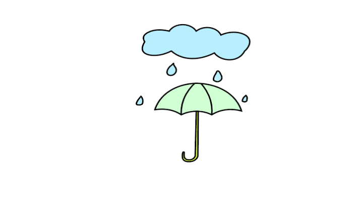 下雨的画