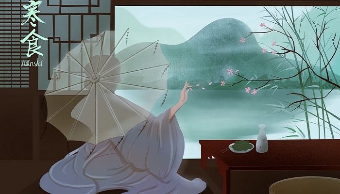 雨中禁火空斋冷，江上流莺独坐听的意思