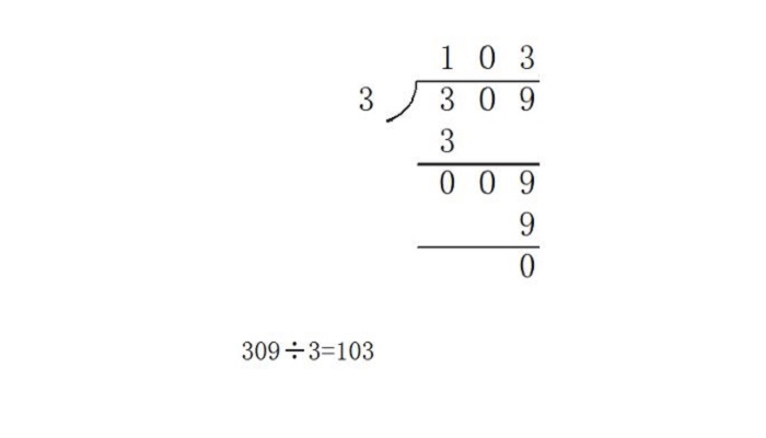 309÷3的竖式怎么写