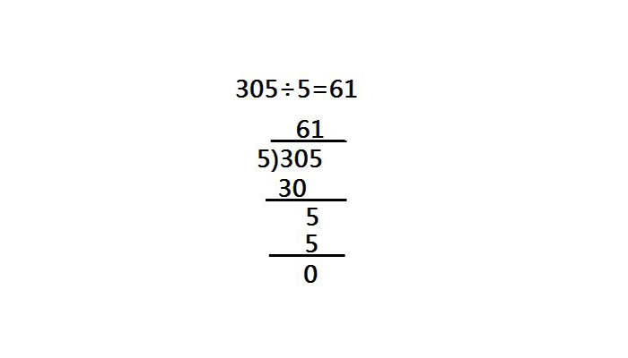 305÷5竖式怎么列