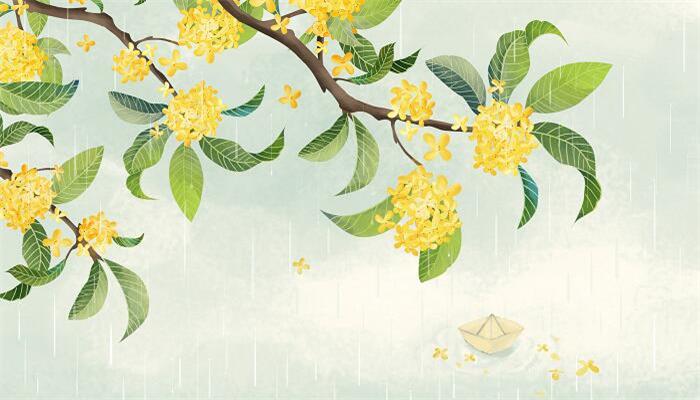 描写桂花十里飘香的古诗:《初闻木樨》老桂初开试一枝,吹香时有外人知