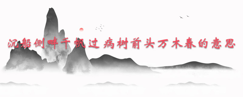 沉船侧畔千帆过 病树前头万木春的意思