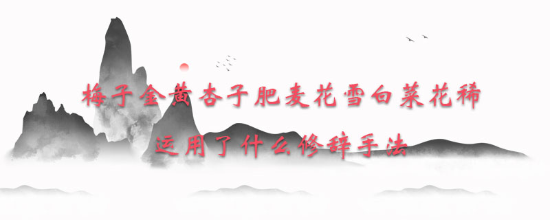 梅子金黄杏子肥麦花雪白菜花稀运用了什么修辞手法