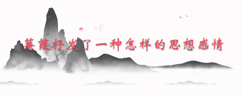 蒹葭抒发了一种怎样的思想感情