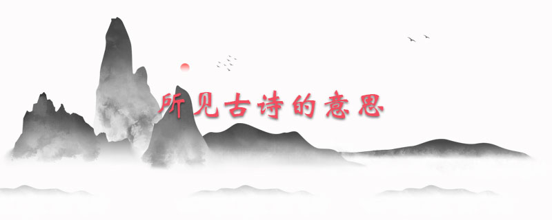 所见古诗的意思