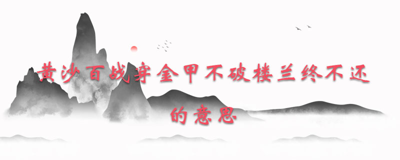 黄沙百战穿金甲不破楼兰终不还的意思