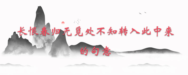 长恨春归无觅处不知转入此中来的句意