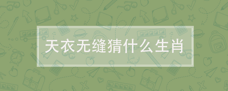 天衣无缝猜什么生肖