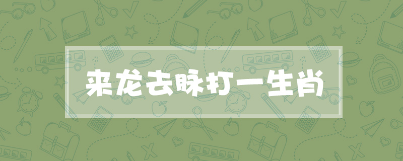 来龙去脉打一生肖