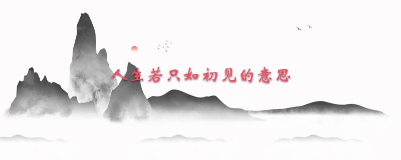 人生若只如初见的意思