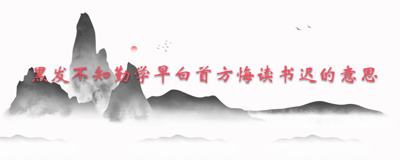 黑发不知勤学早白首方悔读书迟的意思