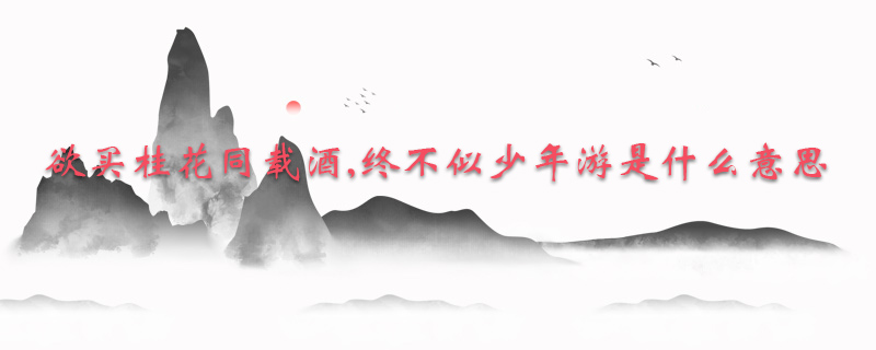 欲买桂花同载酒,终不似少年游是什么意思