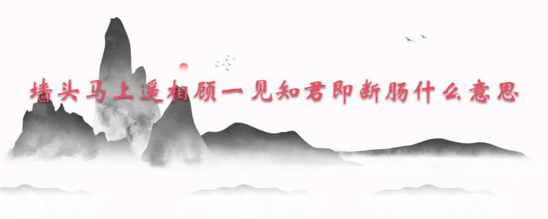 墙头马上遥相顾一见知君即断肠什么意思