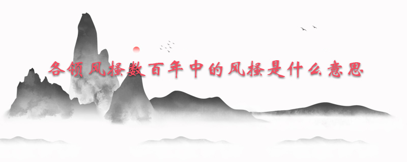 各领风搔数百年中的风搔是什么意思