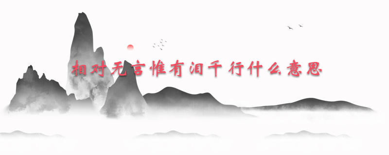 相对无言惟有泪千行什么意思