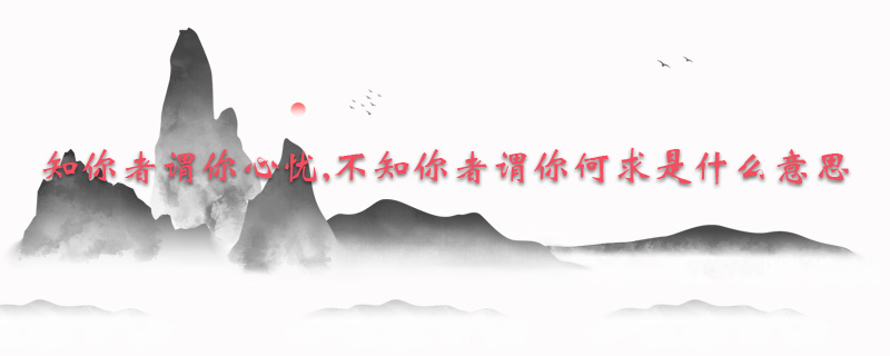 知你者谓你心忧,不知你者谓你何求是什么意思