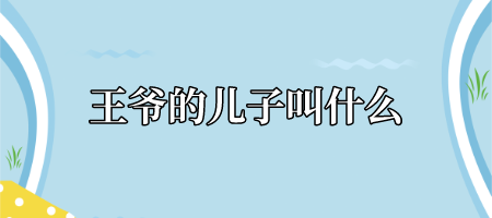 王爷的儿子叫什么