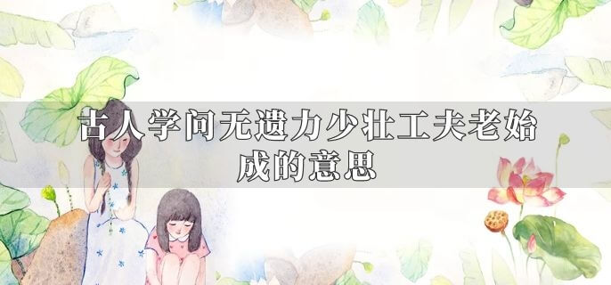 古人学问无遗力少壮工夫老始成的意思