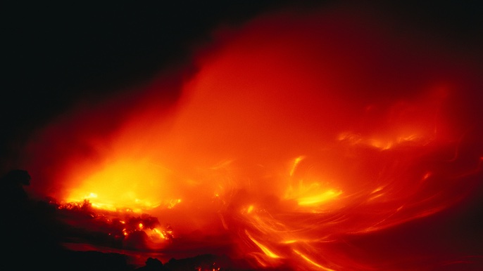 日本大岛火山爆发