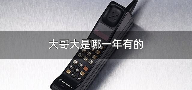大哥大是哪一年有的